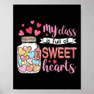 Mein Cl ist voller süßer Herzen Lustiger Valentins Poster