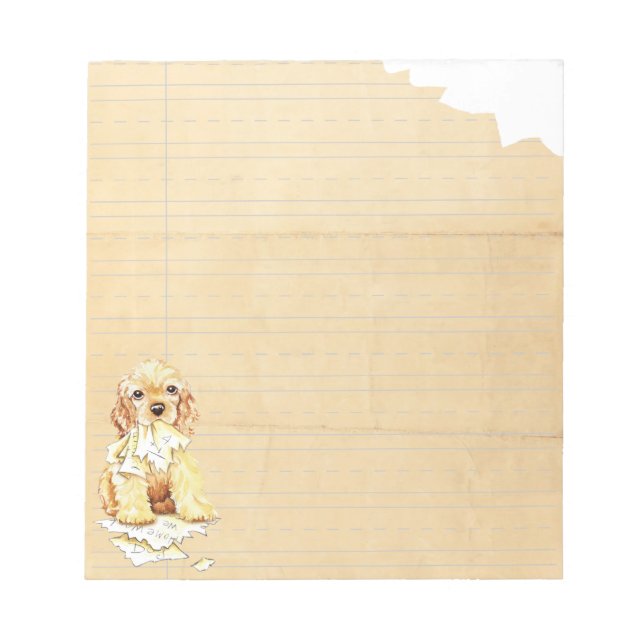 Mein Cocker Spaniel Ate Meine Hausaufgaben Notizblock (Vorderseite)