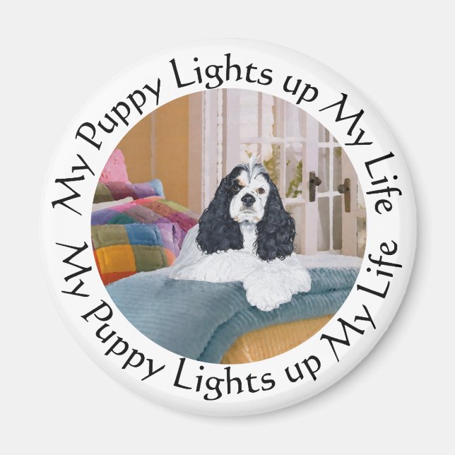 Mein Cocker Spaniel erhellt mein Leben Magnet (Vorne)