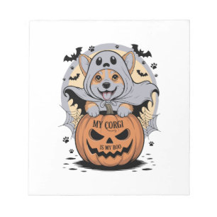 Mein Corgi ist mein Boo Halloween Notizblock