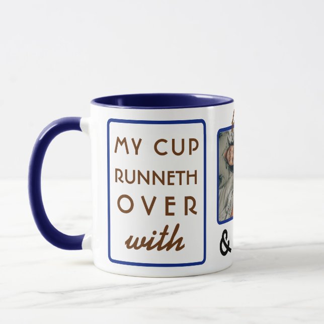 "Mein Cup läuft über" 11 oz Foto Kaffee Tasse (Links)