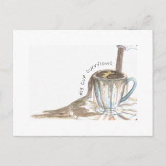 Mein Cup überfließt Postkarte