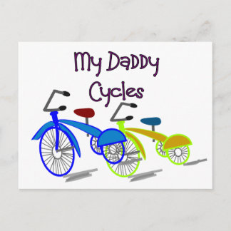 Mein Daddy fährt mit dem Fahrrad - Kinder fahren m Postkarte