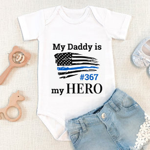 Mein Daddy ist meine Helden-Thin-Blue-Line-Polizei Baby Strampler