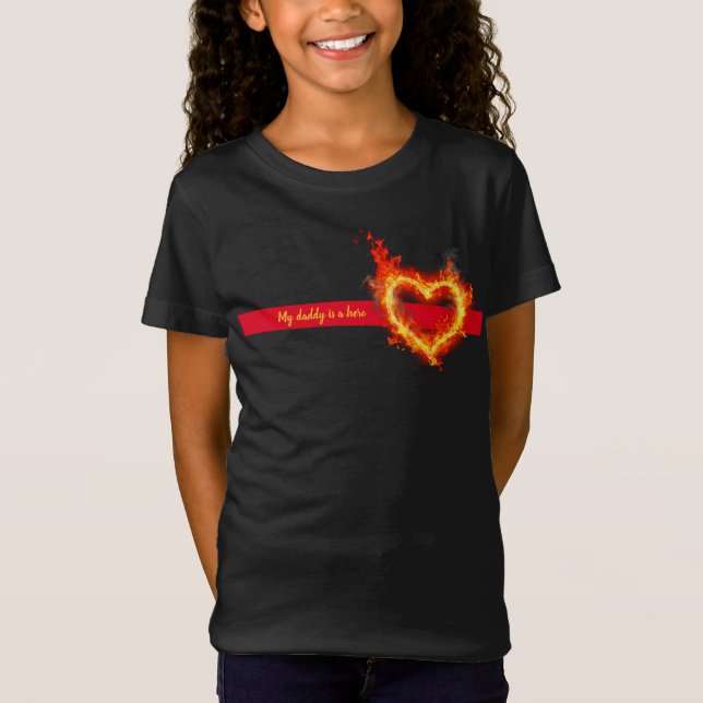 Mein Daddy (Mommy) ist ein Helden-Feuerwehrmann T-Shirt (Vorderseite)