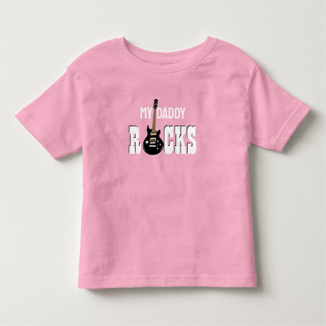 "Mein Daddy Rocks!" mit E-Gitarre Kleinkind T-shirt (Vorderseite)