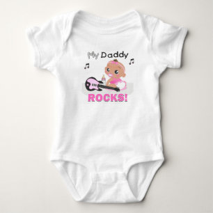 Mein Daddy Rocks Pink African Guitar Säugling Stra Baby Strampler