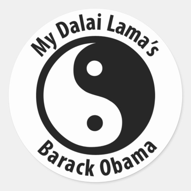 Mein Dalai Lamas Barack Obama Runder Aufkleber (Vorderseite)