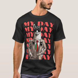 Mein Day Llama in Gucci Inspo Red Black Beige Desi T-Shirt