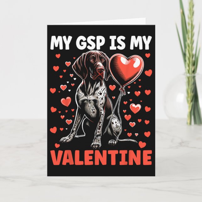 Mein Deutsch Drahthaar ist mein Valentin Gsp  Karte (Vorderseite)
