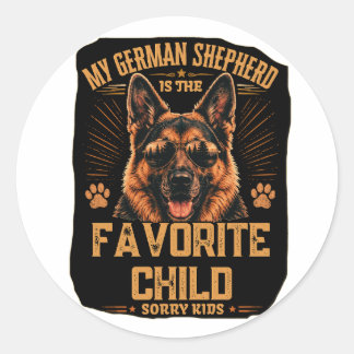 Mein Deutscher Schäferhund ist das Lieblingskind S Runder Aufkleber