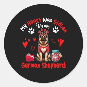 Mein deutscher Schäferhund Valentine D. hat das He Runder Aufkleber