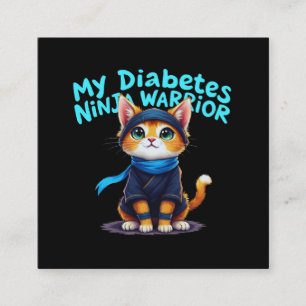 Mein Diabetes Ninja Krieger steht fest Quadratische Visitenkarte