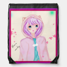 Mein digitales zeichn auf Drawstring Rucksack LS