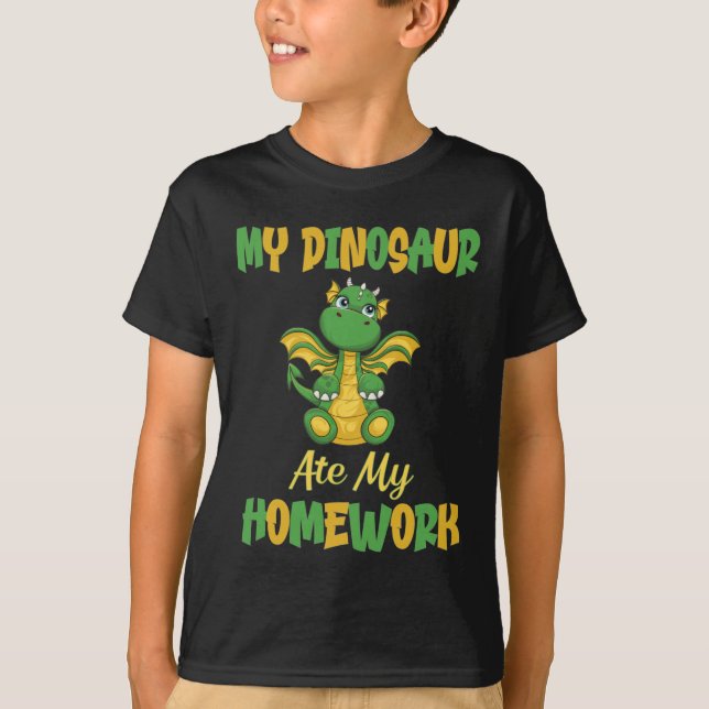 Mein Dinosaurier aß meine Hausaufgaben T-Shirt (Vorderseite)