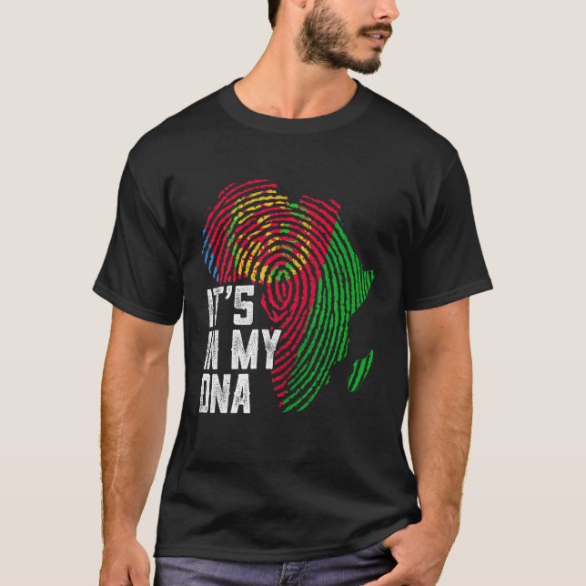 Mein Dna Eritrea Flaggenkleid Schwarzer Afrikaner T-Shirt (Vorderseite)