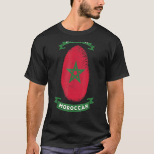 Mein DNA ist marokkanischer Flaggenstaat Fingerpri T-Shirt
