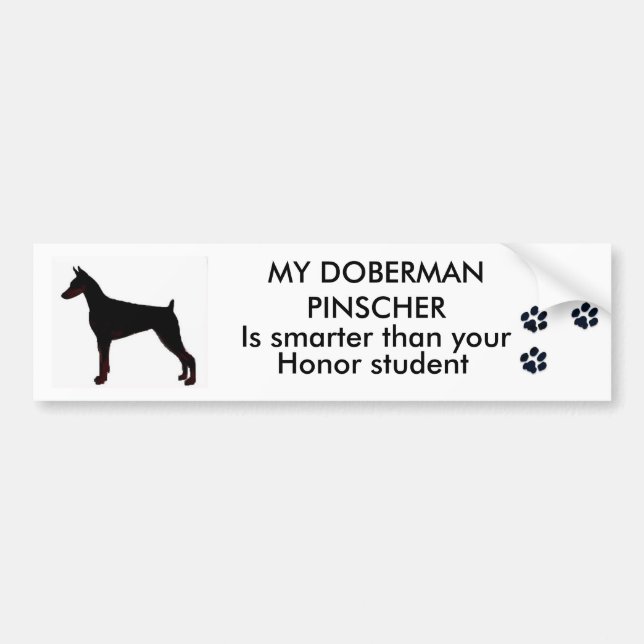 MEIN DobermannPinscher ist intelligenter als Ihre Autoaufkleber (Vorne)