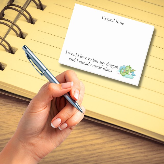 Mein Drache und ich haben Pläne gemacht  Post-it Klebezettel (Funny dragon design for book lovers)
