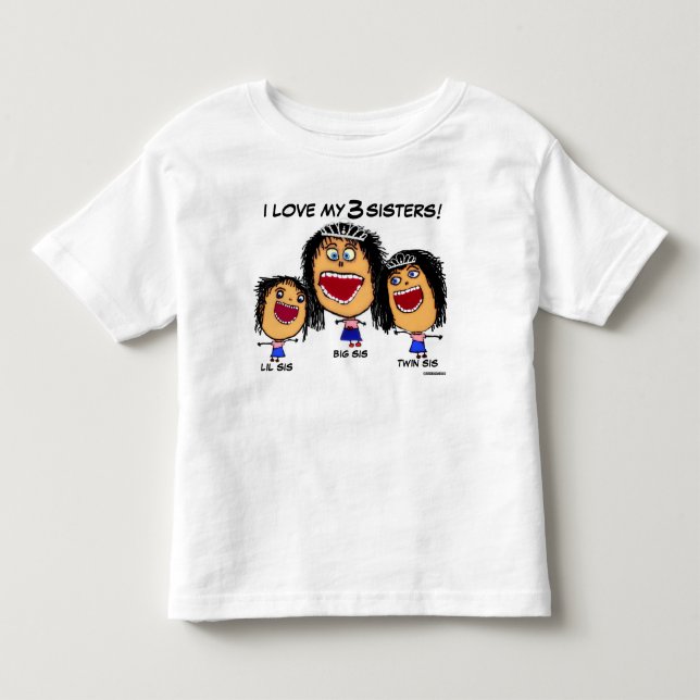 Mein Drei Schwestern Cartoon Kleinkind T-shirt (Vorderseite)