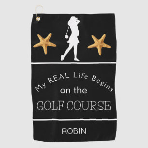 Mein echtes Leben beginnt auf dem Golfplatz Golfhandtuch