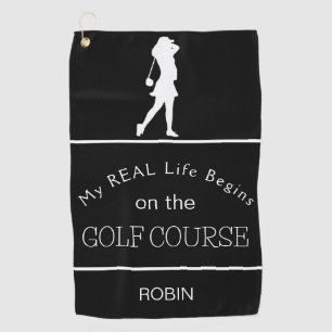 Mein echtes Leben beginnt auf dem Golfplatz Golfhandtuch