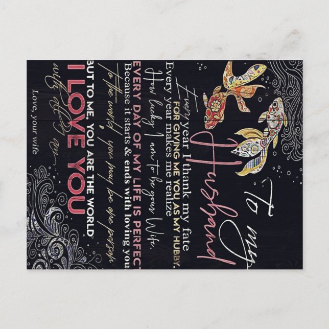 Mein Ehemann-Brief | Bester Vatertag Gegenwart | Postkarte (Vorderseite)