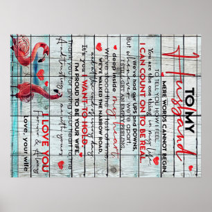 Mein Ehemann-Brief Niedlich Flamingo gegenwärtig Poster