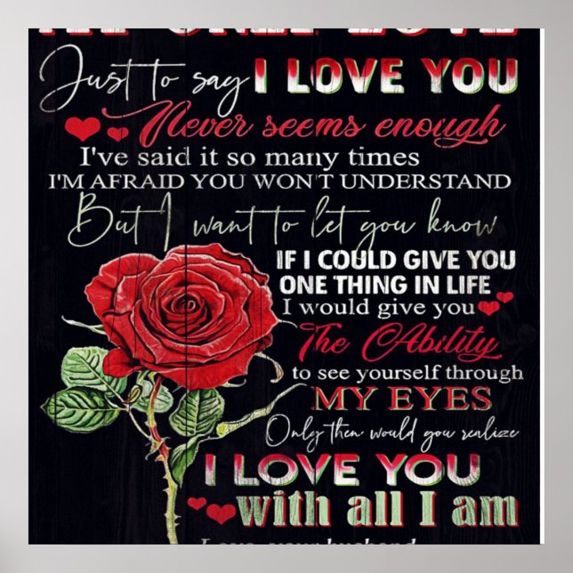 Mein Ehemann-Brief | Niedlich vorhanden | Geschenk Poster (Vorne)