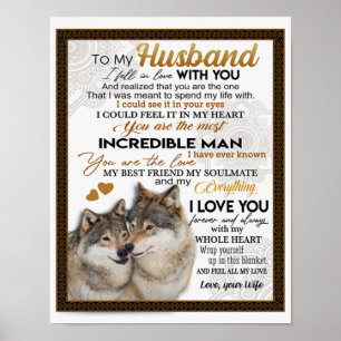 Mein Ehemann, ein Paar Wolf-Geschenk, ein Hochzeit Poster