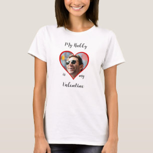 Mein Ehemann ist mein Valentinsfoto-Liebesherz  T-Shirt
