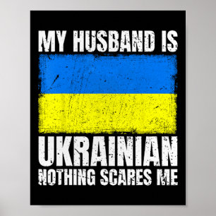 Mein Ehemann ist ukrainische Flagge für Ehefrau Uk Poster