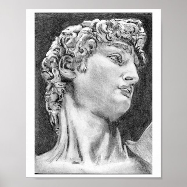 Mein eigener Zeichn DAVID nach Michelangelo Art Po Poster (Vorne)