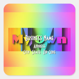 Mein eigenes Logo Rainbow Real Anwesen Business Quadratischer Aufkleber