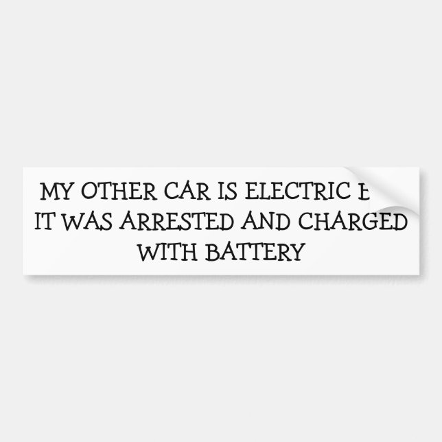Mein elektrisches Auto wurde auflud mit Batterie Autoaufkleber (Vorne)