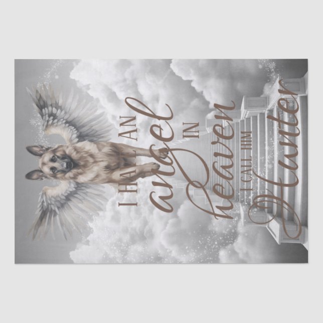 Mein Engel, deutscher Schäferhund im Himmel Seidenpapier (Vorderseite)