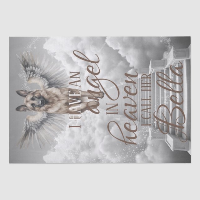 Mein Engel, deutscher Schäferhund im Himmel Seidenpapier (Vorderseite)