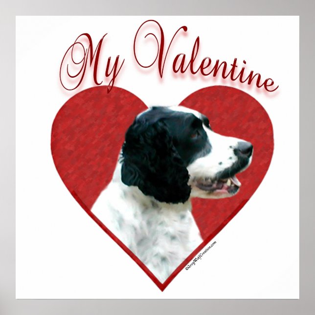 Mein Englisch Springer Spanisch Valentine Poster (Vorne)