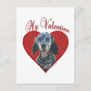 Mein englischer Setter Valentine Feiertagspostkarte