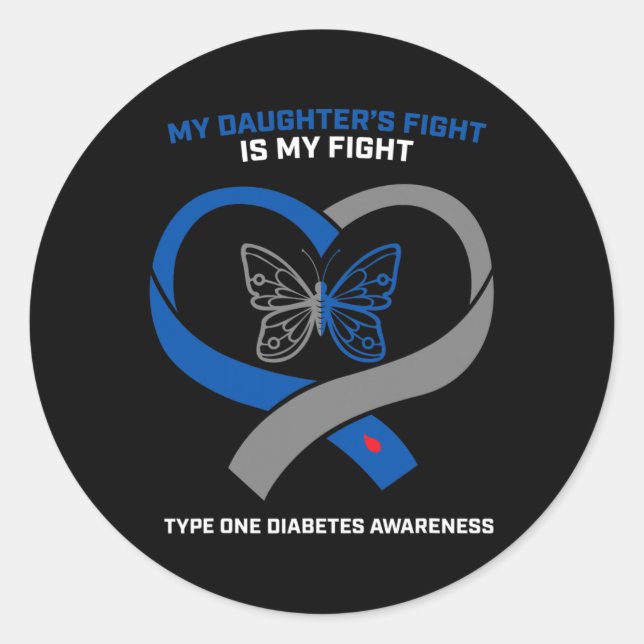 Mein Enkel kämpft gegen Typ 1 Diabetes Runder Aufkleber (Vorderseite)