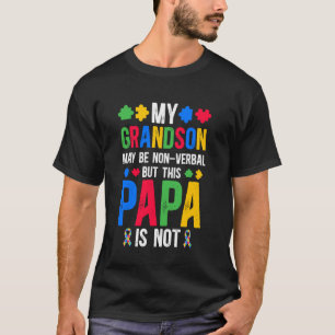 Mein Enkel stolz Autismus Papa Autismus Krieger Pa T-Shirt