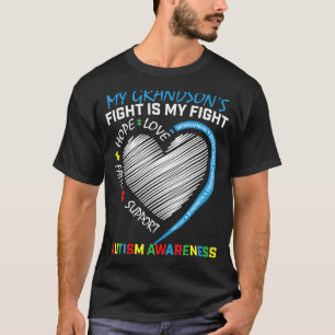 Mein Enkelsohn kämpft Blaues Autism Awareness Puzz T-Shirt
