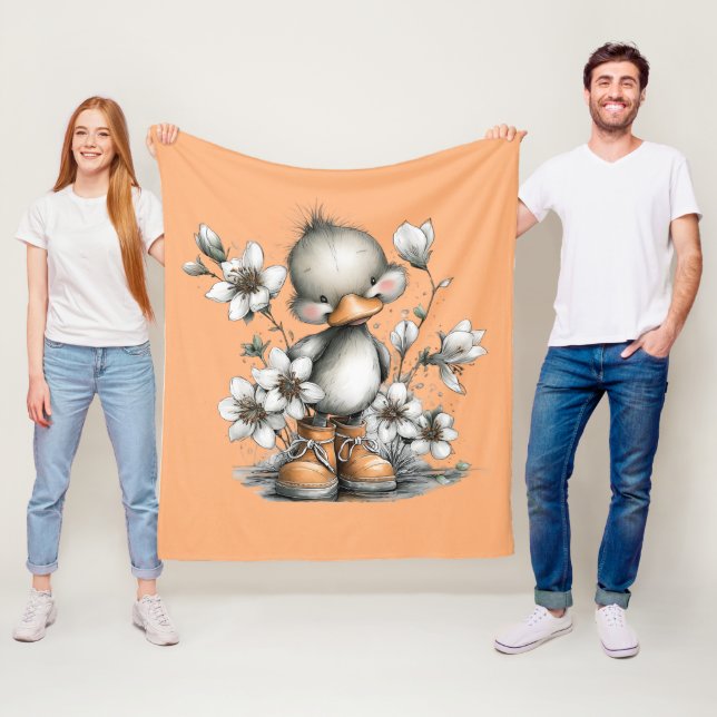 Mein Entchen kuschelt  Fleecedecke (Beispiel)