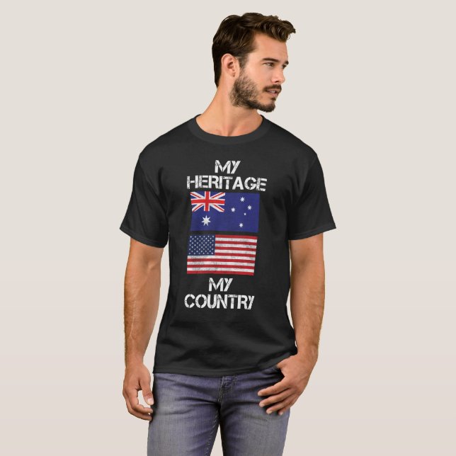 Mein Erbe mein Land-australischer amerikanischer T T-Shirt (Vorne ganz)
