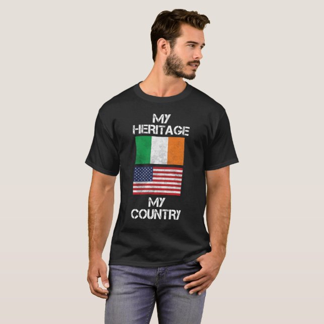 Mein Erbe mein Land-irischer amerikanischer T - T-Shirt (Vorne ganz)