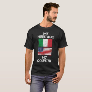 Mein Erbe mein Land-italienischer amerikanischer T T-Shirt