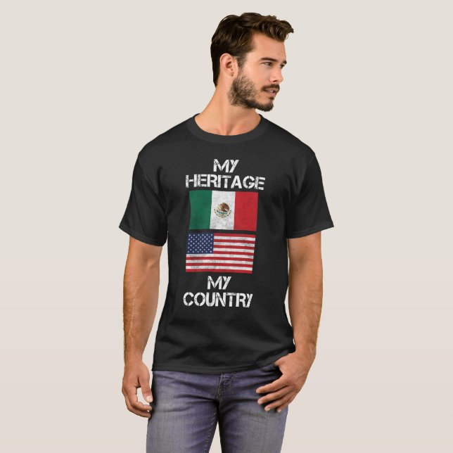 Mein Erbe mein Land-Mexiko-Amerikaner T - Shirt (Vorne ganz)