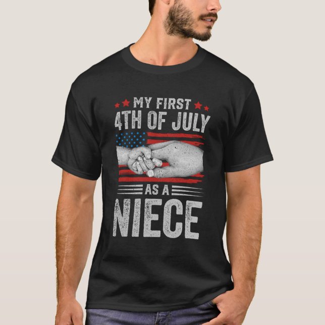 Mein erster 4. Juli als amerikanische Flagge T-Shirt (Vorderseite)