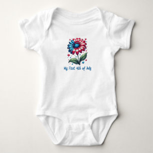 Mein erster 4. Juli Patriotic Daisy Baby Strampler