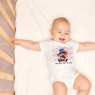 Mein erster Babykarodyanzug am 4. Juli Baby Strampler